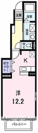カートル　トレーフル[1K/32.9m2]の間取図