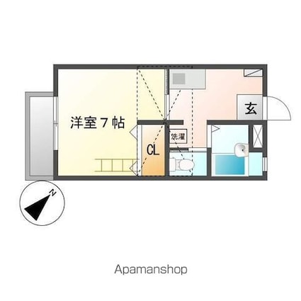 サントロペＡ[1K/32.09m2]の間取図
