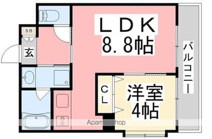フェニックス西堀端[1LDK/31.85m2]の間取図