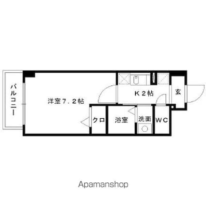 エスポワール那の川[1K/24.48m2]の間取図