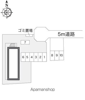 レオパレス中山[1K/20.28m2]の配置図