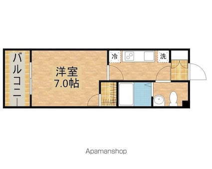 東京都日野市大字日野[1K/25.08m2]の間取図