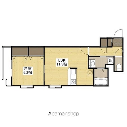 広島県広島市中区竹屋町[1LDK/46.89m2]の間取図
