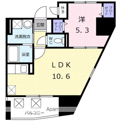 グランドルチェ　白山[1LDK/37.13m2]の間取図