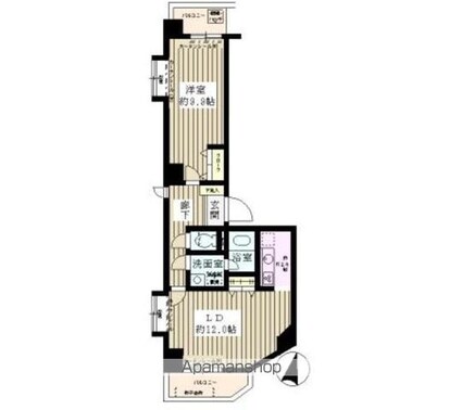 東京都新宿区西新宿４丁目[1LDK/59.09m2]の間取図