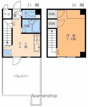 エンブレム山越[1DK/33m2]の間取図