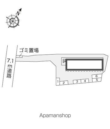 レオパレスヨロズヤＣ[1K/19.87m2]の配置図