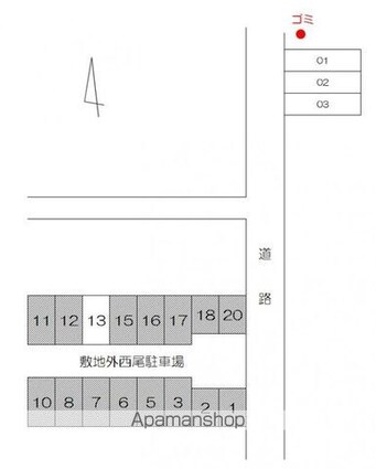 ＣＯＣＯ[1K/19.44m2]の配置図