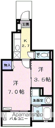 アリーヴィオⅢサウス[1K/31.65m2]の間取図