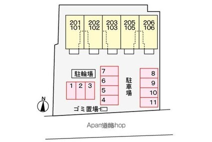 フィールドビーチ加茂名[1LDK/42.28m2]の配置図