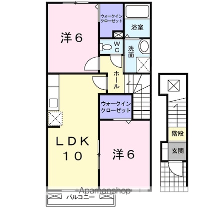 メゾン　ブリーズ　Ⅱ[2LDK/54.85m2]の間取図