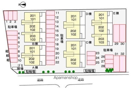 グレイスフル太田　Ｄ[2LDK/64.97m2]の配置図