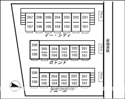 東京都江戸川区瑞江１丁目[1K/20.61m2]の配置図