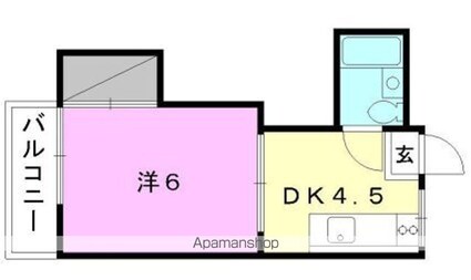 北星ハイツ[1DK/21m2]の間取図