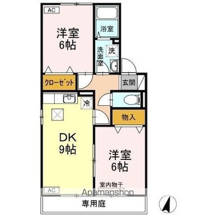ＥＣＯーレジデンス『モア』　Ｃ棟[2DK/50.42m2]の間取図