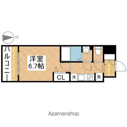 プレサンス上前津エレスタ[1K/22.77m2]の間取図
