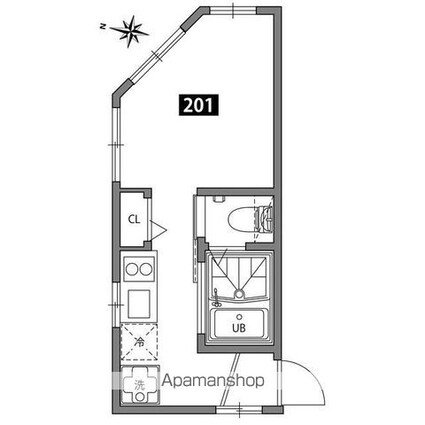 グランエッグス桜上水Ａ[1R/16.01m2]の間取図
