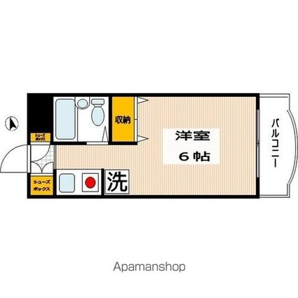 サンライズ北柏[1R/16.47m2]の間取図