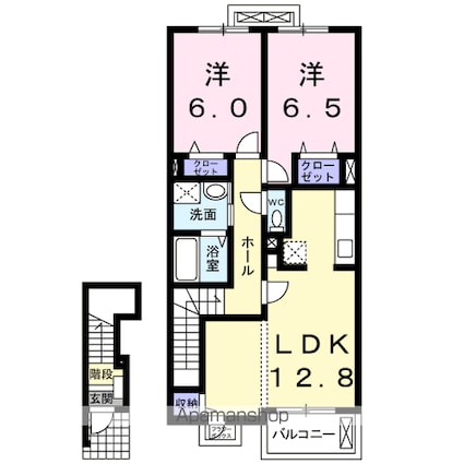 パルテール　Ⅰ[2LDK/62.58m2]の間取図