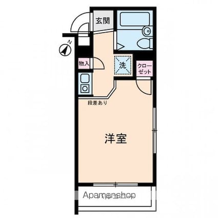 東京都中野区中央１丁目[1K/16.46m2]の間取図