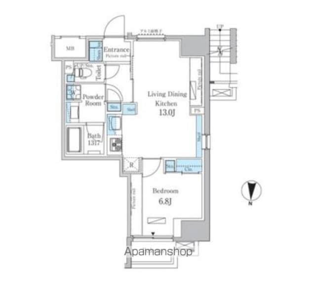 パークアクシス錦糸町レジデンス[1LDK/46.76m2]の間取図