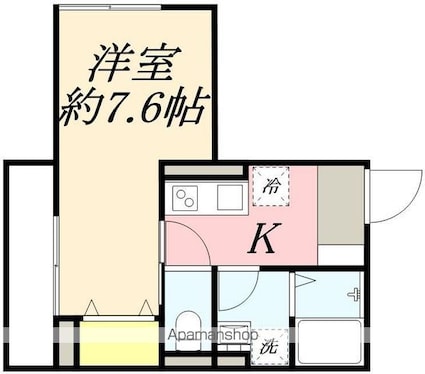 Ｓｕｎｌｉｇｈｔ[1K/27.83m2]の間取図