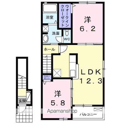 グラースメゾン　Ⅰ[2LDK/57.23m2]の間取図