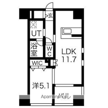 ＥＸＺＡ浅草ＥＡＳＴ[1LDK/40.03m2]の間取図