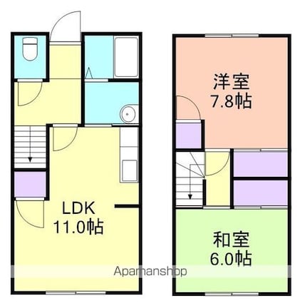 和歌山県和歌山市松島[2LDK/59.4m2]の間取図