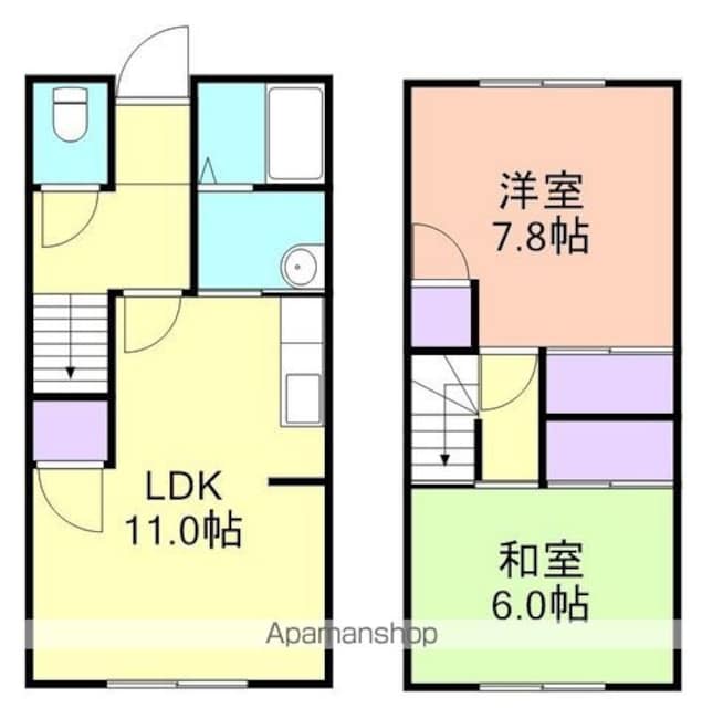 和歌山県和歌山市松島[2LDK/59.4m2]の間取図