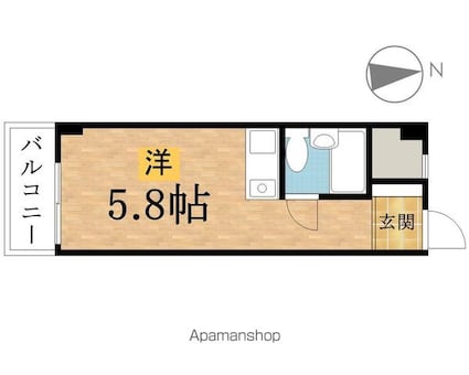 レスパス八王子[1R/16.07m2]の間取図