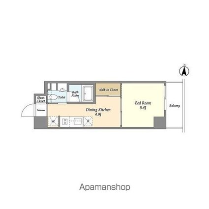 ＢＰＲレジデンス亀戸[1DK/25.2m2]の間取図