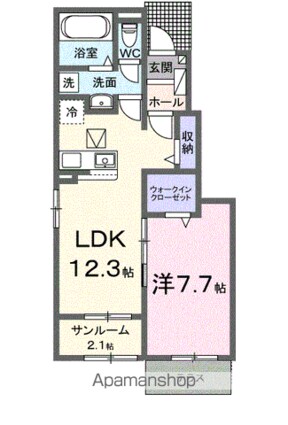 ベル　シエルメール　Ⅲ[1LDK/50.14m2]の間取図