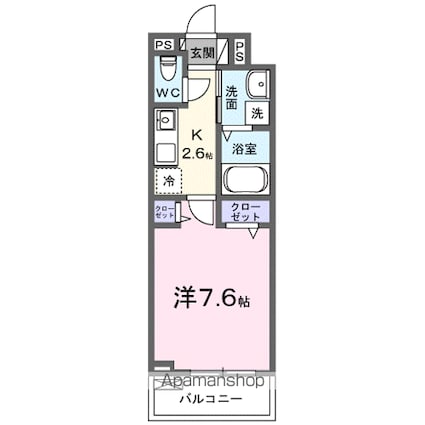 ルピナス　イースト[1K/27.02m2]の間取図