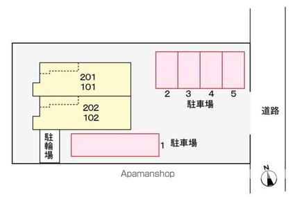 アンダンテＥ[1R/32.9m2]の配置図