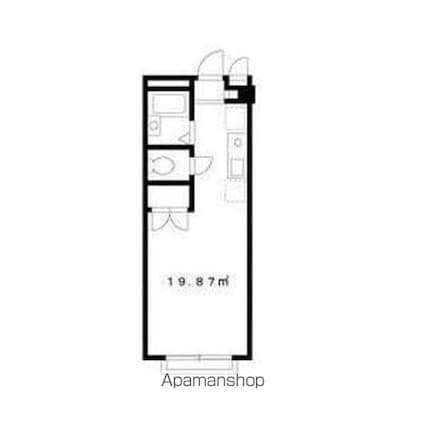 フラットＴ[1R/19.87m2]の間取図