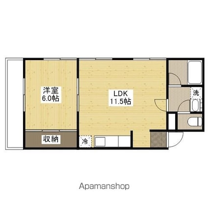 明治町ビル[1LDK/43.03m2]の間取図