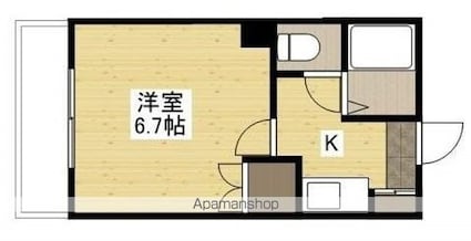 広島県広島市東区光が丘[1K/19.8m2]の間取図