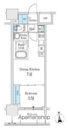 愛知県名古屋市中区千代田２丁目[1DK/29.44m2]の間取図