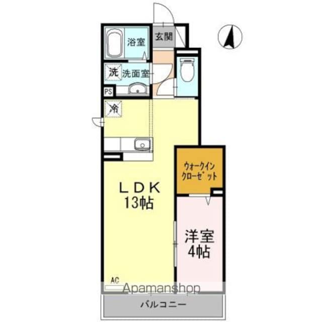 カメリア並木[1LDK/41.52m2]の間取図