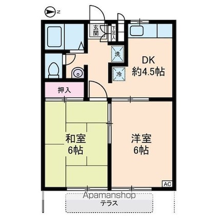 東京都練馬区三原台１丁目[2DK/37.26m2]の間取図