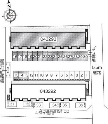 レオネクストジュネスⅥ[1K/31.05m2]の配置図