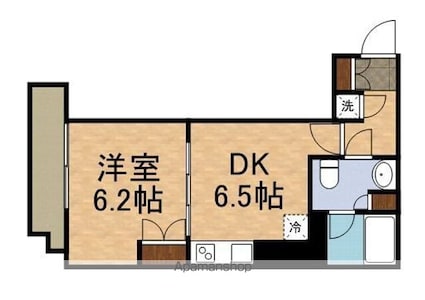 東京都立川市錦町１丁目[1DK/33.19m2]の間取図