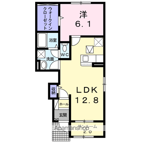 【和歌山市鳴神のアパートの間取り】