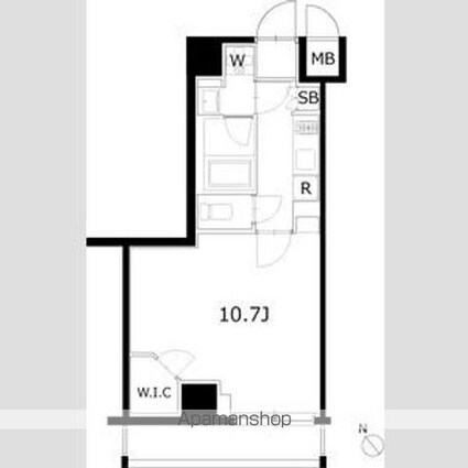 ケーディーエックスレジデンス豊洲[1K/32.02m2]の間取図