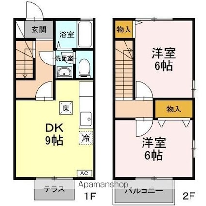 リヴェルテ[2DK/53.87m2]の間取図