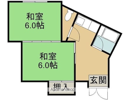 メゾンサカエ[2K/33.48m2]の間取図