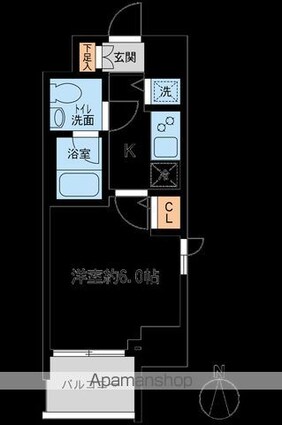 ＫＤＸレジデンス大島[1K/20.28m2]の間取図