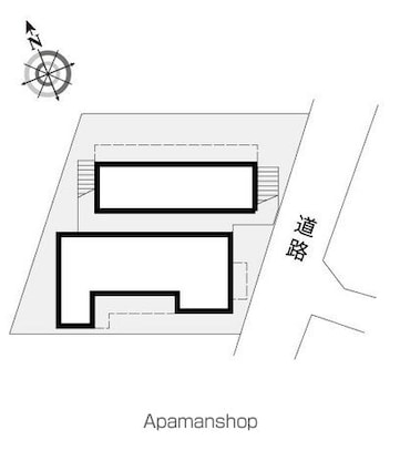 レオパレス落合[1K/15.09m2]の配置図