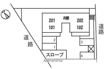 洋光シャインハウス　Ａ棟[3K/54.34m2]の配置図